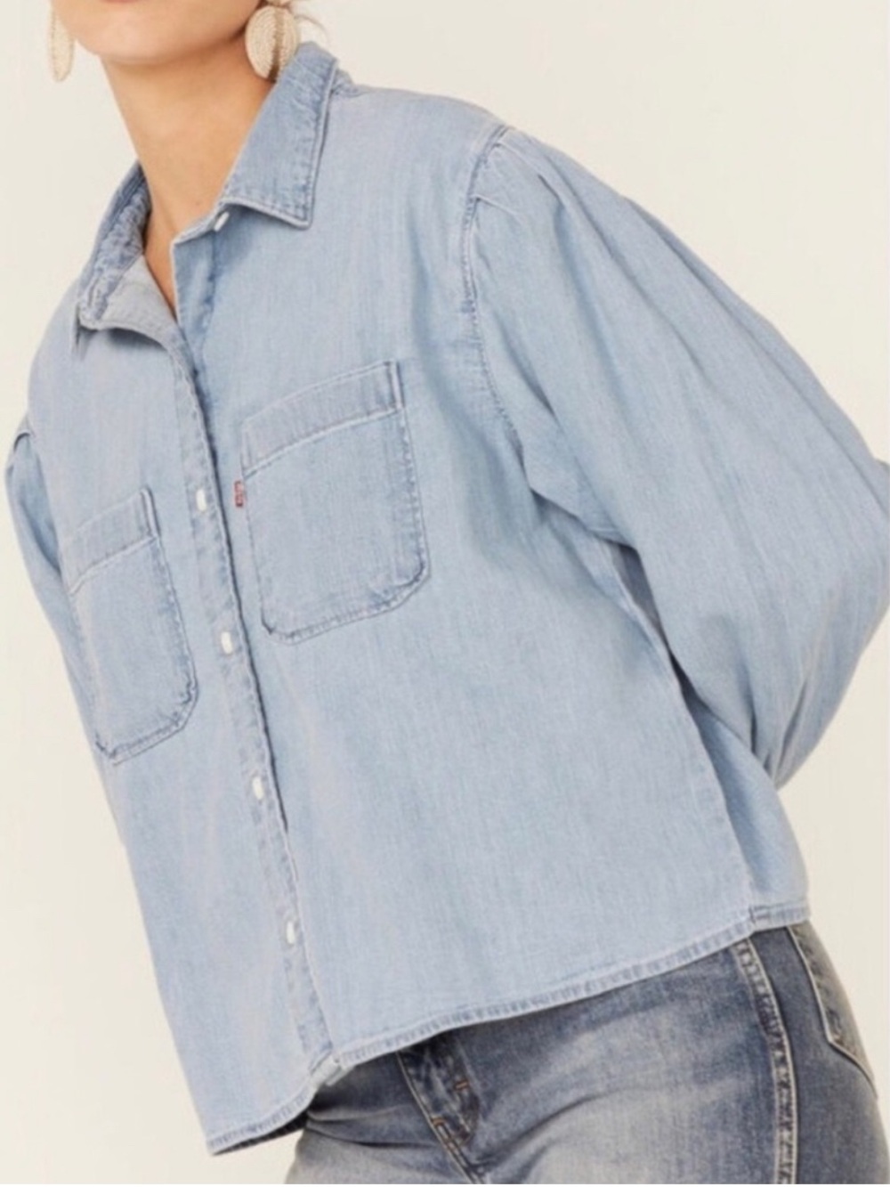 Levi’s Denim Shirt with Puffed Sleeves